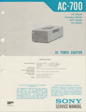 SONY AC-700 Service Manual
